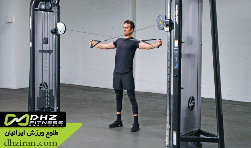 پشت گردن با سیم کش (Cable Rear Delt Fly): 